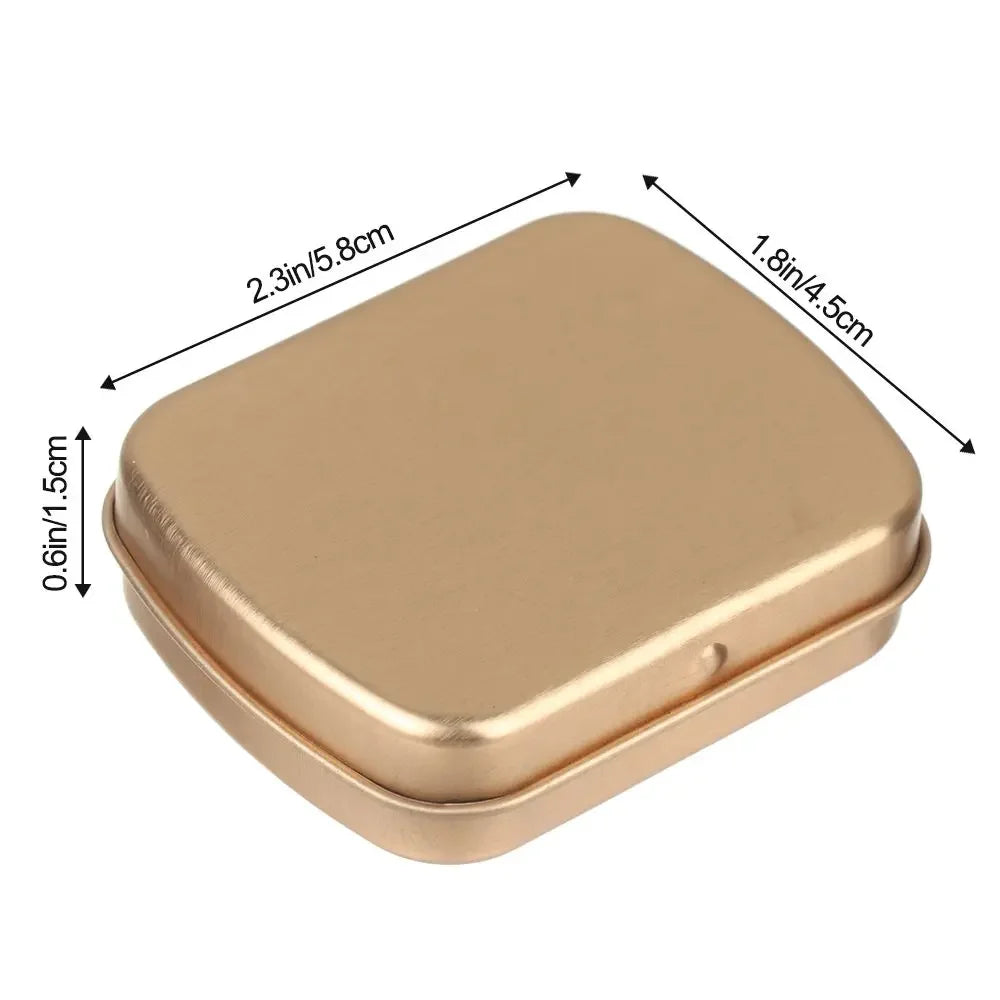 Mini Metal Hinged Tin Box Rectangular Empty Flip Iron Box Candy Tea Container Jewelry Small Storage Case Protable Pill Gift Boxs
