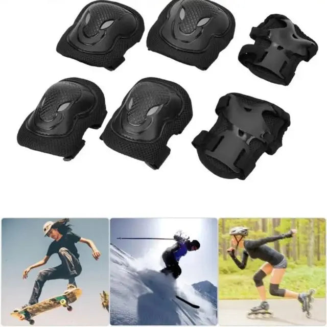Women Men Elbow Wrist Knee Pads Protective Gear Set Skate Roller Cycling Bike 6pcs set of roller skating ice protection knee pad