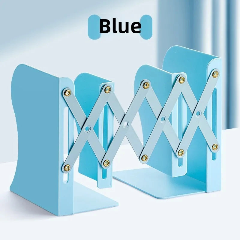 Desktop Book Organizer Retractable Book Stand Adjustable Retractable Bookends for Shelves Desktops Space-saving for Home