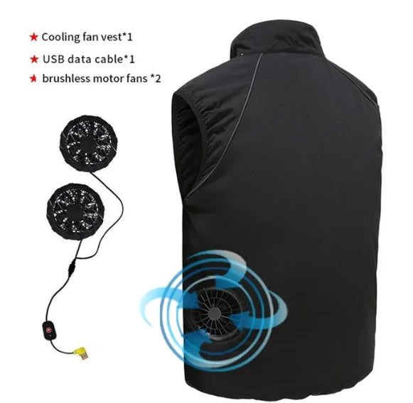 summer Men Cool Vest Wearable Cooling Fan Vest Air-conditioned Clothes Evaporative Cooling Construstion Vest for men