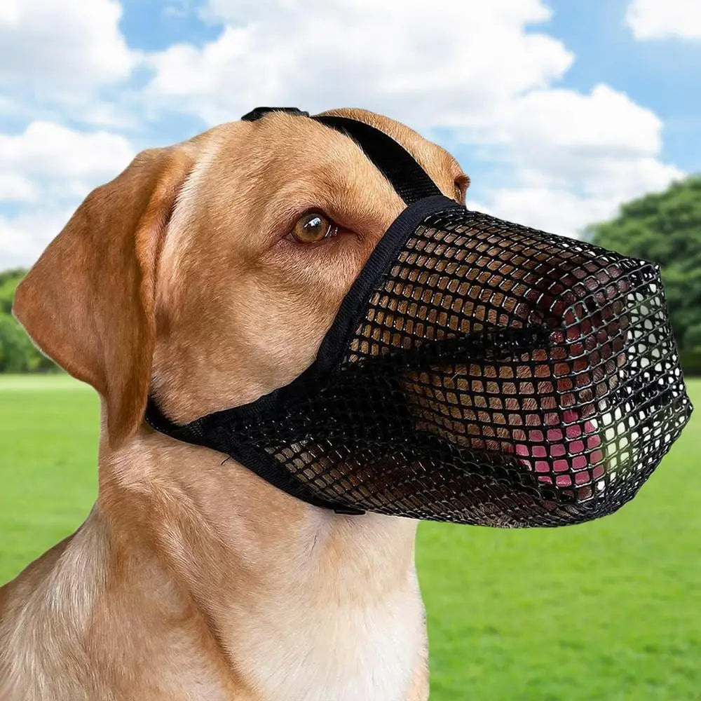 Bozales para perros, ajustables y transpirables, cubrebocas para perros, antiladridos, antimordeduras, de malla, para perros de hocico largo
