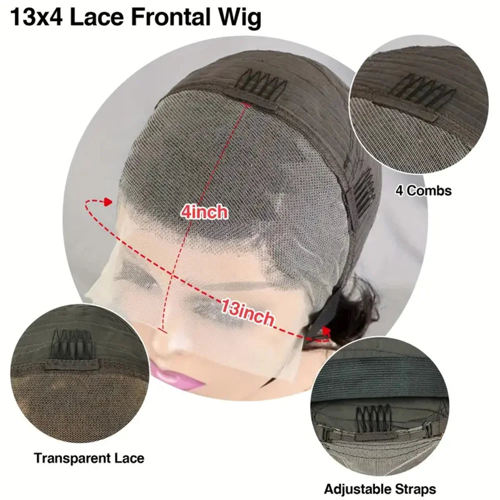 Human Hair Pixie Wig for Women Straight Short 13x4 Lace front wig Preplucked High Density Perfect