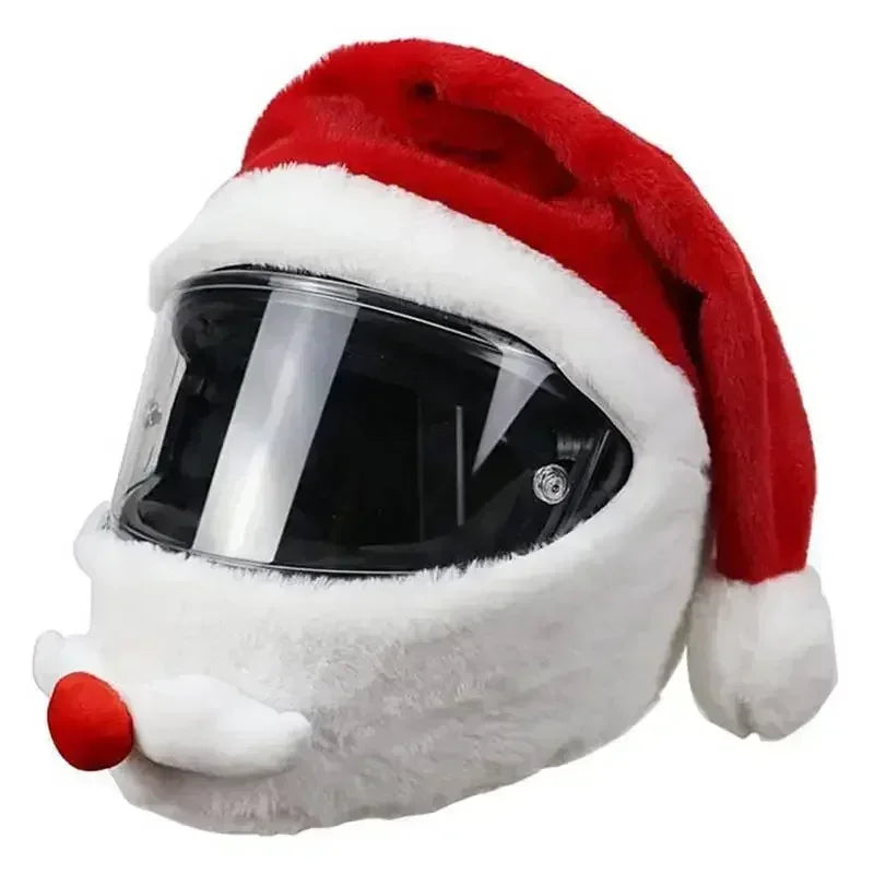 1pcs Santa Claus Helmet Cover Plush Christmas Hat for Motorcycle Helmet Happy New Year Party Supplies Xmas Cosplay Accessoories