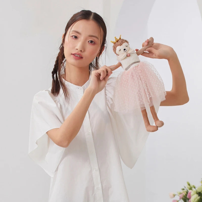38cm Handmade Stuffed Animals Cute Unicorn Elephant Bunny Cat Sleeping Doll With Dress Baby Comfort Toys Children Gifts
