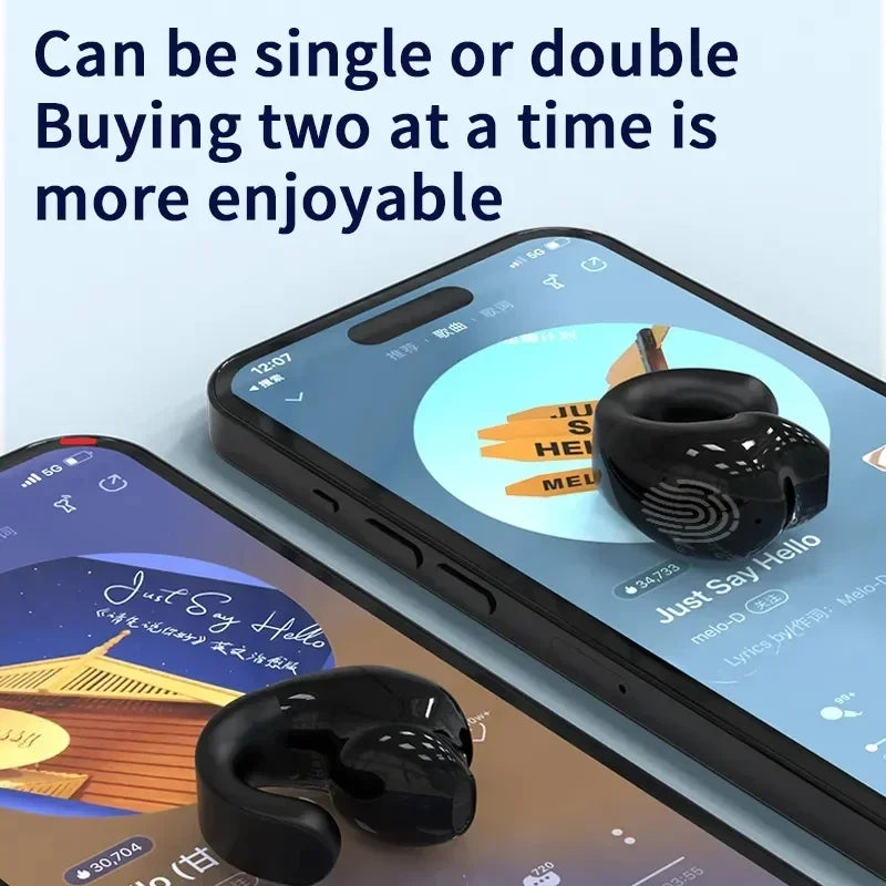 Bluetooth 5.3 Earphones With Mic Wireless Headphones Single in-Ear Sports Waterproof TWS Earbuds Handsfree Headset