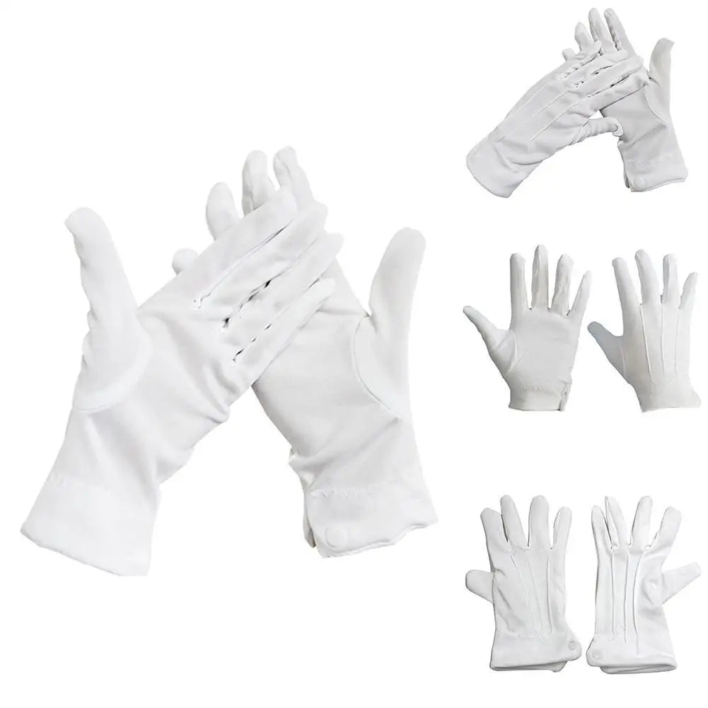 1 Pair Home Working Gloves Comfortable Garden Work Protective Gloves High Stretch Adult White Gloves White Cotton Gloves