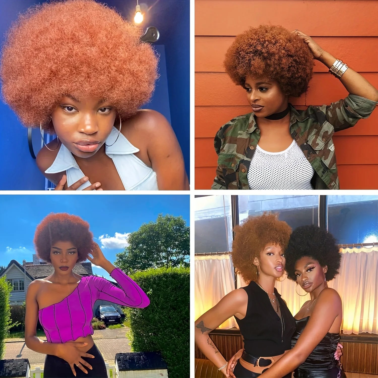 Short Afro Kinky Curly Bob Wig Rose Net Cap For Full Machine Made Wig For Women 150% Density Short Hair Wigs Afro Wig