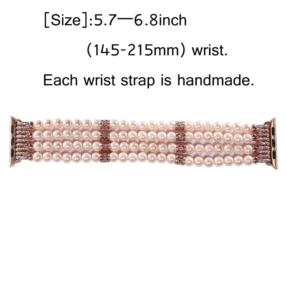 Pearl Jewelry Strap for Apple Watch Band 45mm 41mm 44mm 42mm 40mm 46mm 49mm Woman Bracelet Apple Watch Ultra 10 9 8 7 6 5 4 3 SE