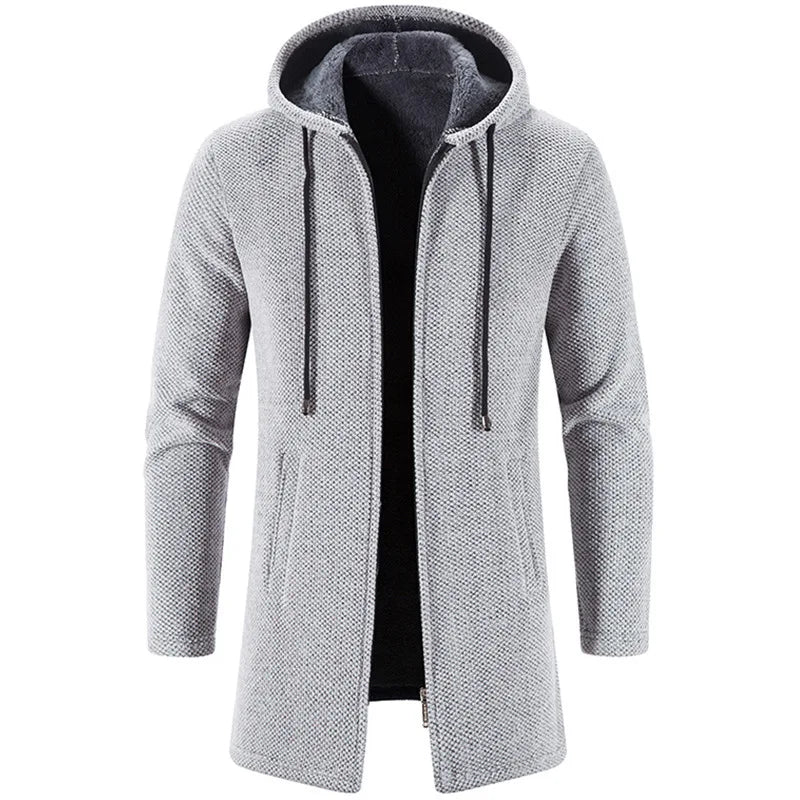 New Mens Long Sleeve Hooded Sweater for Men Zipper Sweatshirts Oversize Streetwear Warm Solid Color Autumn Jacket Hoodie Men ﻿