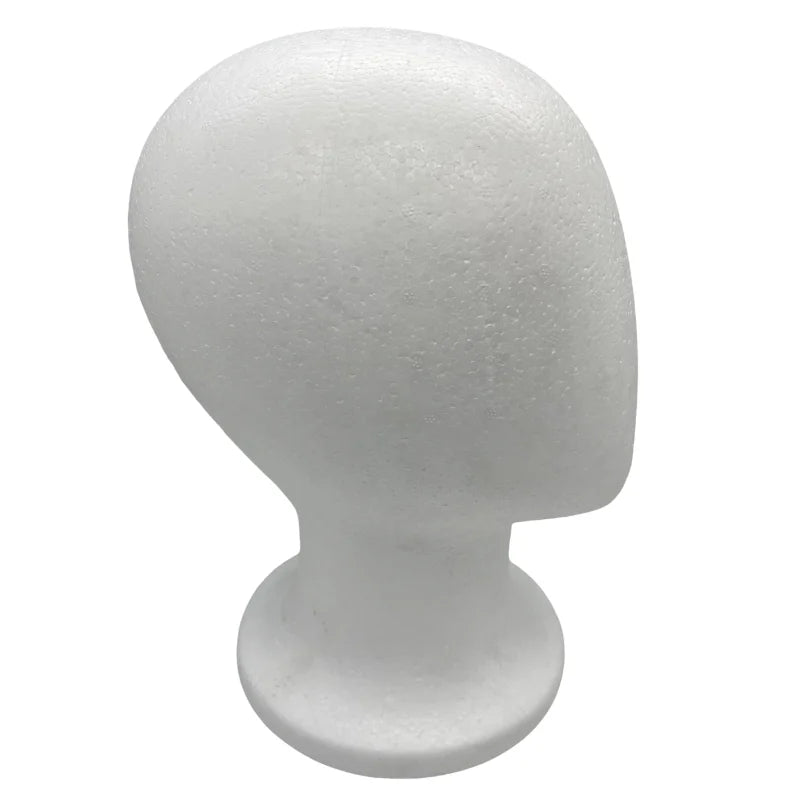 Cabeza de maniquí de espuma de poliestireno alta para exhibición de sombreros, gafas, pelucas, soporte de exhibición, maniquí, modelo de cabeza