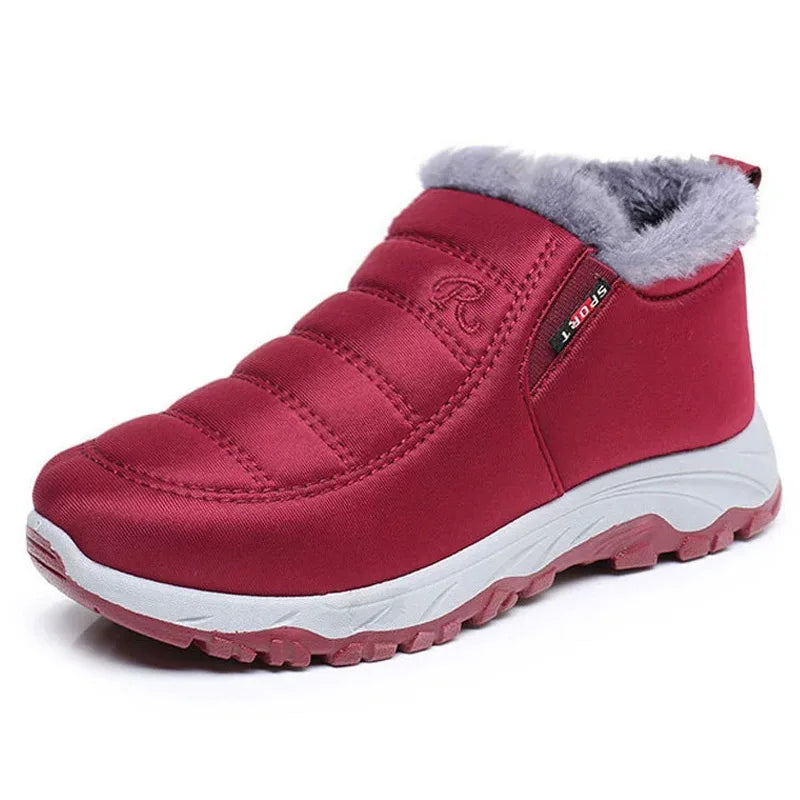 Chaussures d'hiver pour couple, bottes de neige chaudes et moelleuses, tendance, décontractées, en coton, confortables, à enfiler, pour homme et femme