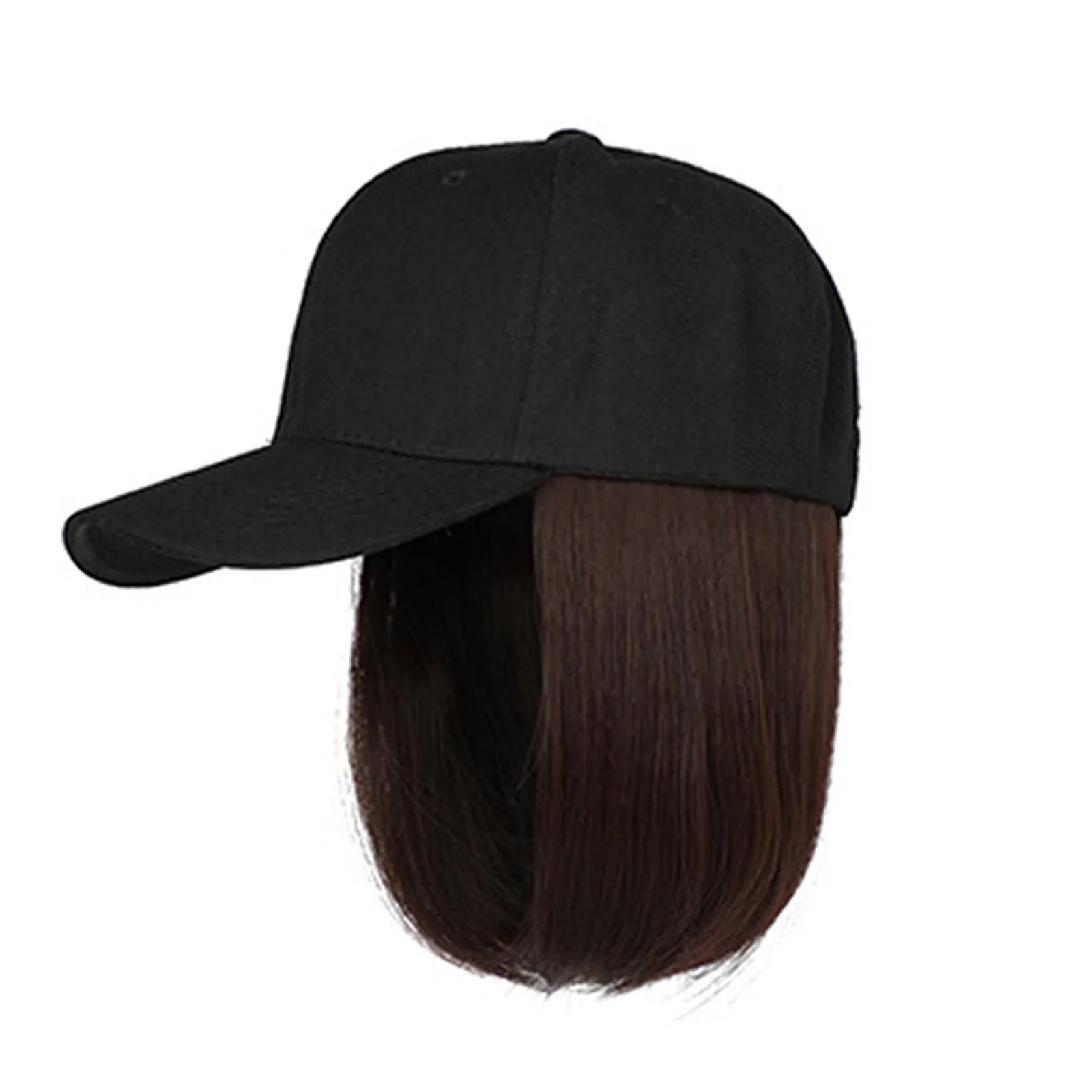 Peluca de gorra de béisbol sintética