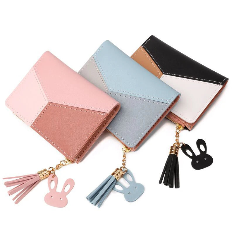 Cartera de mujer de marca de lujo hecha de piel sintética Tarjetero femenino Monederos portátiles para mujer Pequeños monederos con cremallera Regalo para niña