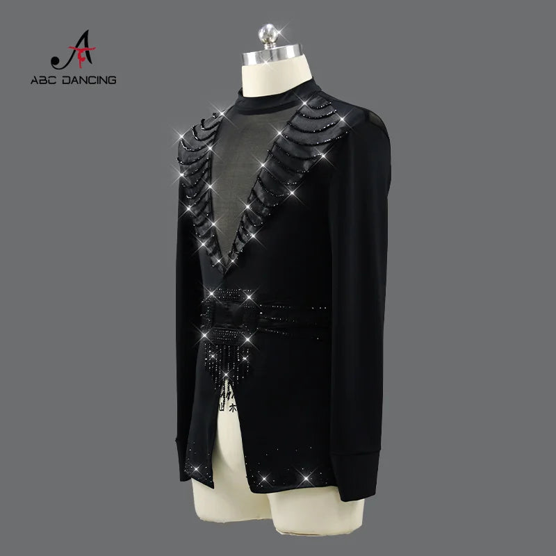 New Man Latin Dancewear Performance Dance Top Prom Costume Sports Suit Kids Outfits Plus Size Clothing Cabaret Customized