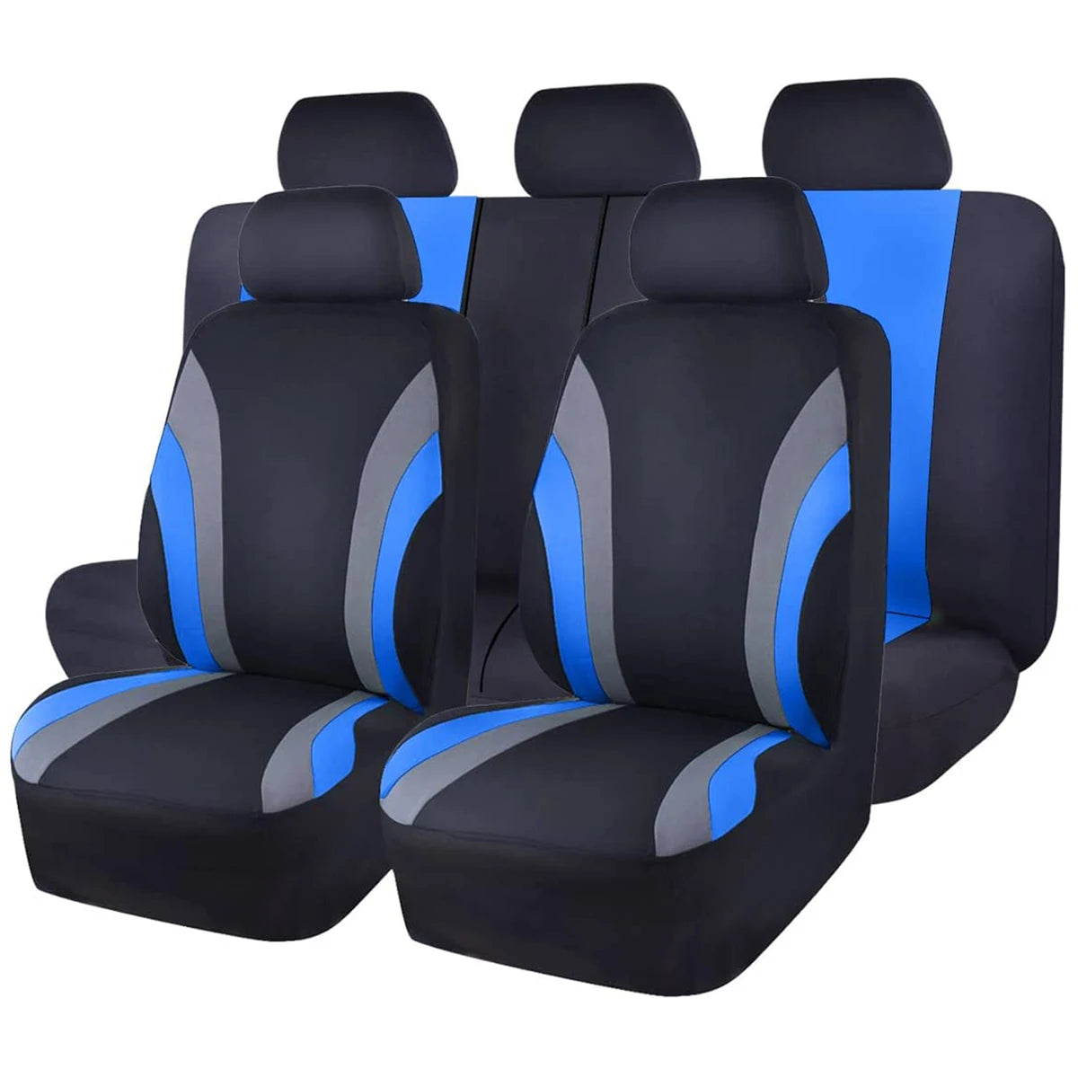 Sports Style Full Set Polyester Fabric Car Seat Covers Car Seat Protector Universal Fit Most Cars SUVs