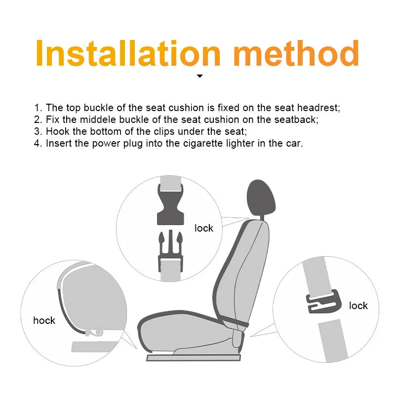 Almohadilla térmica universal de 12 V para asiento de coche, funda suave y calefactable para asiento de coche, protector de asiento de coche cálido de invierno de ancho mejorado, accesorios para coche