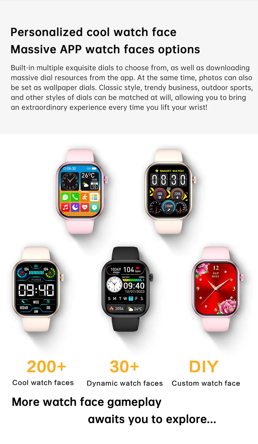 2025 New Smart Watch For Women Full Touch Screen Bluetooth Call Waterproof Sport Fitness Tracker Lady  Watches Smartwatch Men