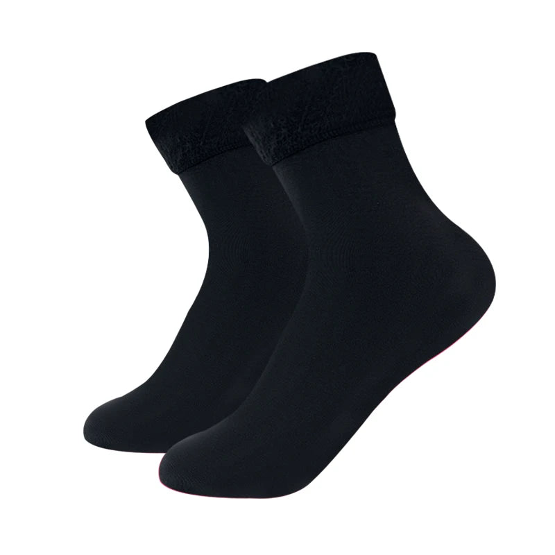 Snøsokker Midtre rør Ensfarget vinter Pluss fløyel Tykk hudfarge Holder varme og kalde sokker Komfortable Herre Dame Gulvsokker