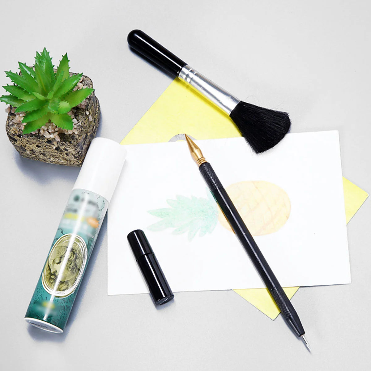 4 Pcs Scratch Painting Tool Kit Wood Stylus Pen Brush Knife Stick Craft Supplies Art Instruments Creative Teaching Tools