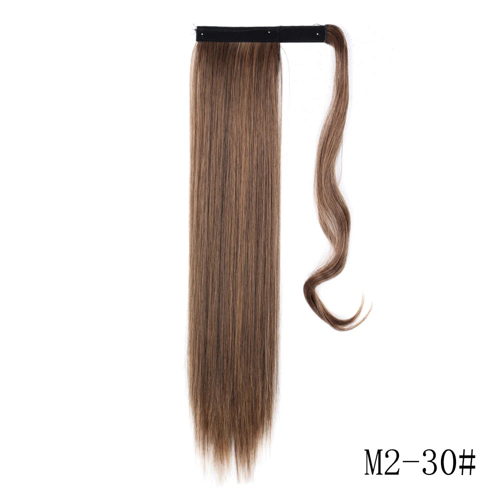 LISI GIRL Synthétique 22/34 Pouces Queue de Cheval enroulée Extensions de Cheveux Bouclés Afro Longs Postiches Queue de Cheval Faux Cheveux Résistant à la Chaleur