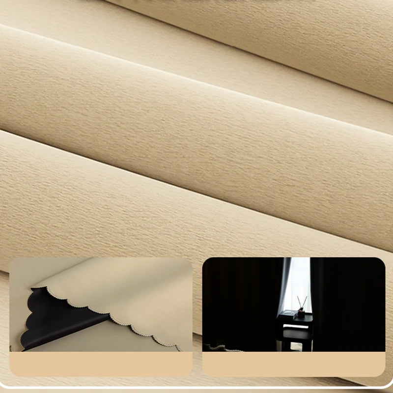 NUEVAS Cortinas Opacas Completas Bloqueo de Calor Protección Solar Salón Dormitorio Cortina de Gancho Persianas de Color Sólido Cortinas de Alto Sombreado