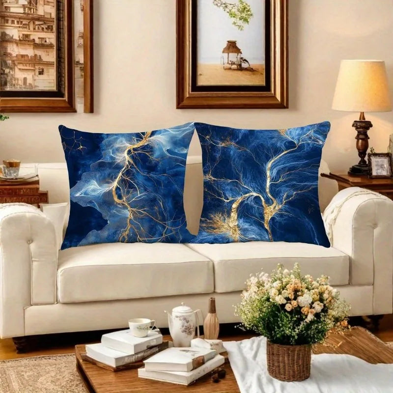 Blue marble pillowcaseSuitable for sofa car bedroom decorative cushion cover pillow cover