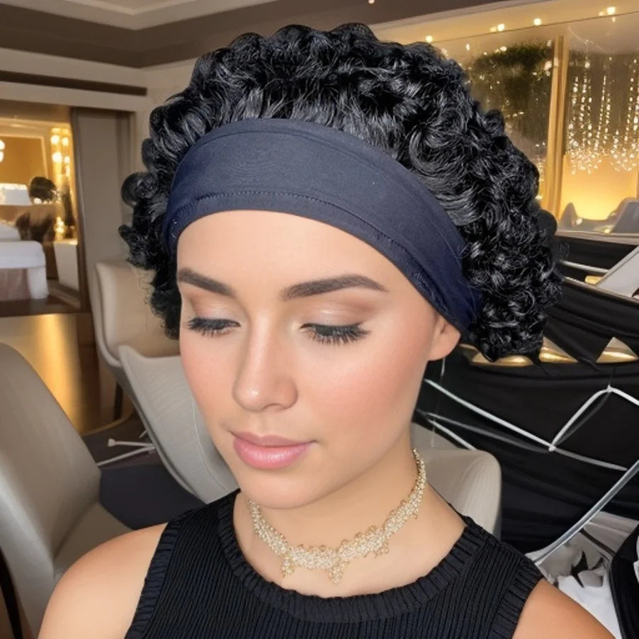 Curly Pixie Headband Wig