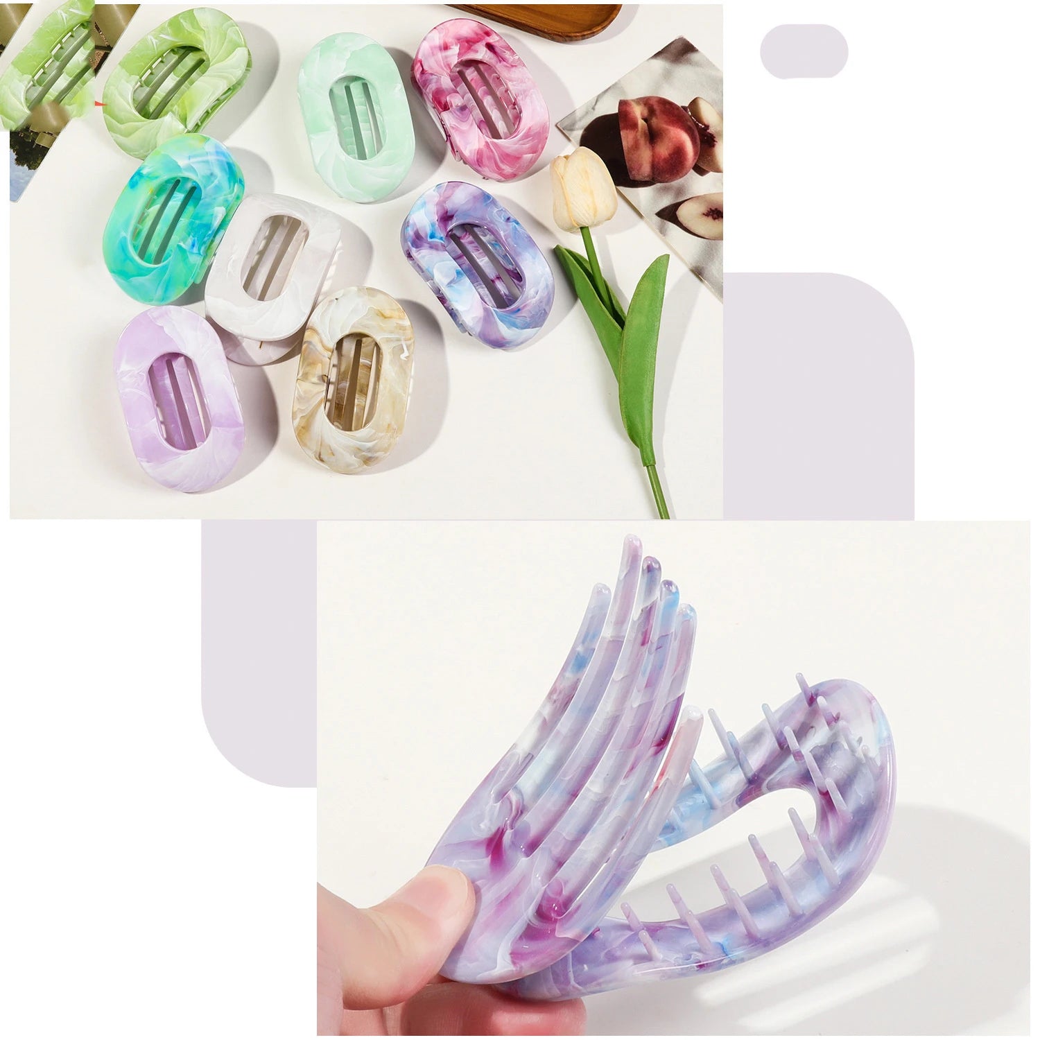 Marble Duckbill Hair Claw