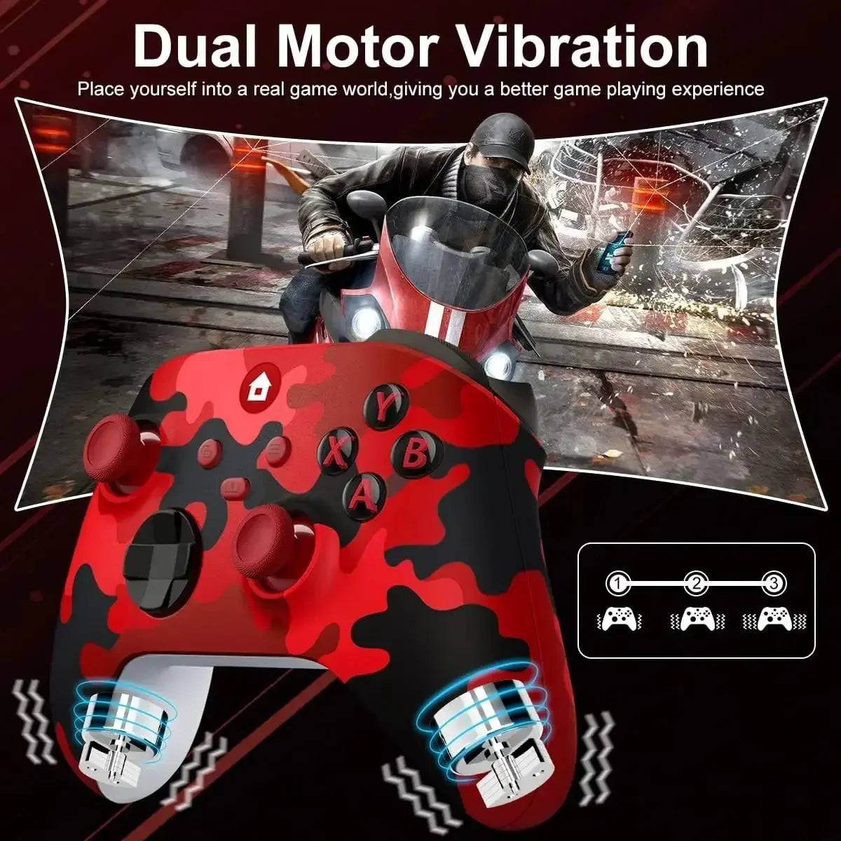 2M Wired Gaming Controller Joystick Gamepad with Dual-Vibration Compatible with PS3, Switch, Windows 11/10/8/7 PC PC001