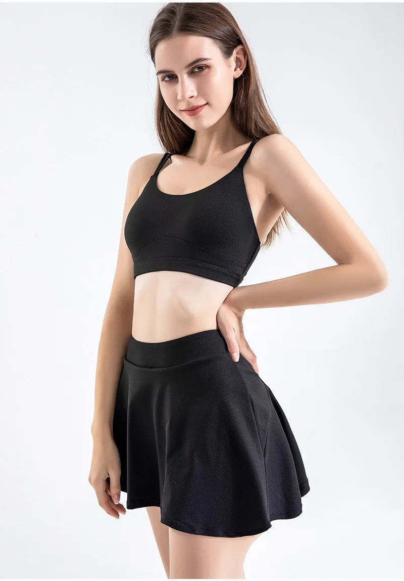 Shorts Skirts for Women High Waist Breathable Shorts Sweat Bras Security Sports Womens Skirts Gym Yoga Fitness Tennis Sportswear