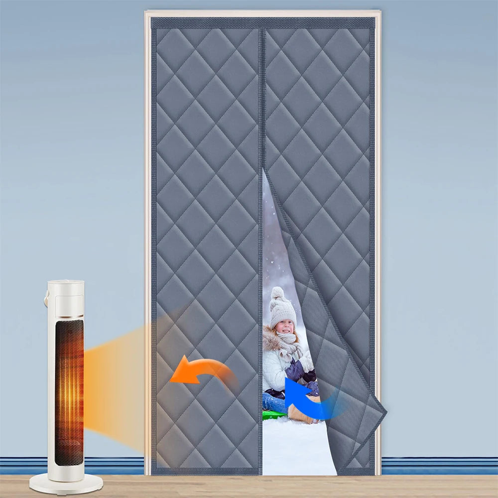 Rideau de porte magnétique isolant thermique, épais, pour chambre à coucher, salon, terrasse, portes coulissantes en verre, hiver