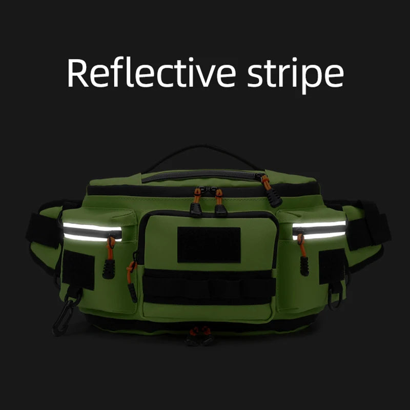 Fishing Lure Waist Bag Large Fish Box Accessories Outdoor Sports Tackle Gear Belt Bag Multi-pockets Crossbody Fishing Bag