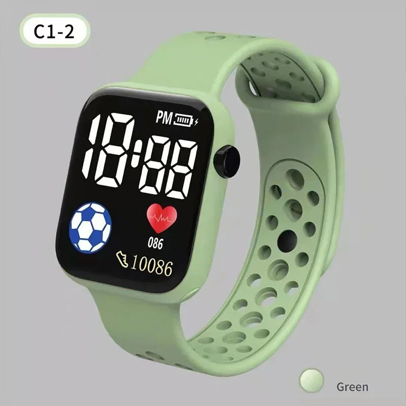YIKAZE Kids Watches LED Digital Kids Watch Silicone Strap Cartoon Electronic Wristwatch Sports Clock for Boys and Girls Gifts