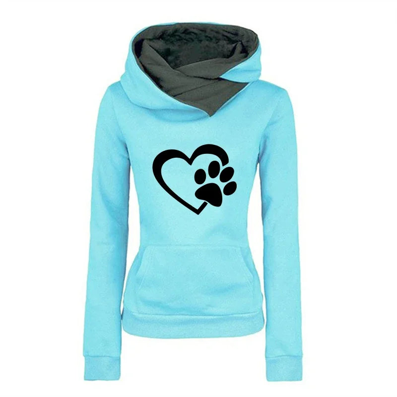 Quality Autumn Winter Sports Women's Sweatshirts Fashion Versatile Hoodies Print Double Collar Pullovers Daily Clothing Outdoors