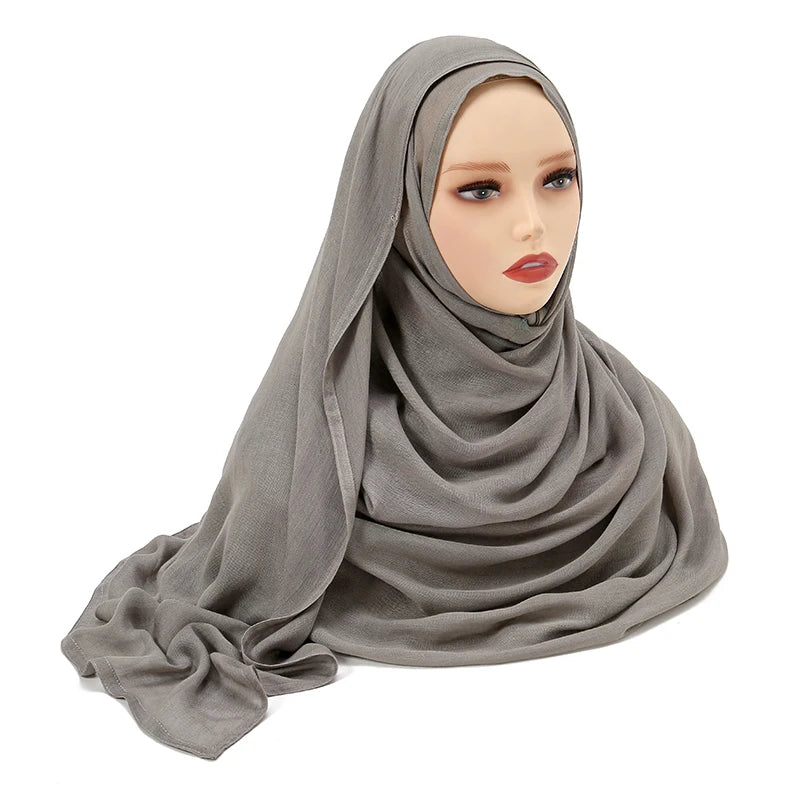Hijabs musulmanes para mujer, pañuelos finos lisos, chales para mujer musulmana, pañuelo suave de viscosa y rayón, turbante islámico, diadema de 200x85cm