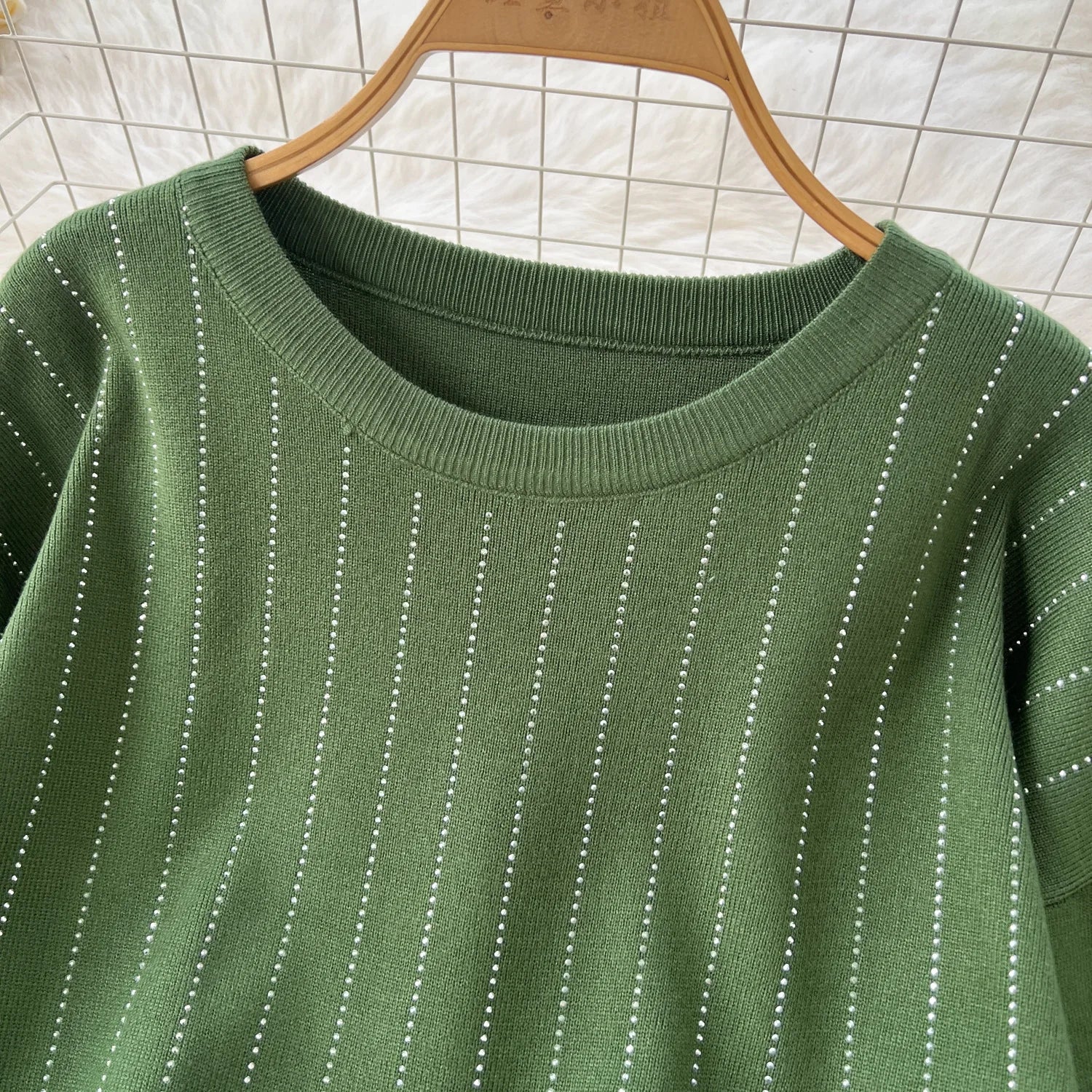 Women Skirt Sets Two Piece Sweater Set Full Sleeve Knit Tops Dress Sets Wrap Hip Skirts Casual Top Diamonds Spliced Autumn 2025