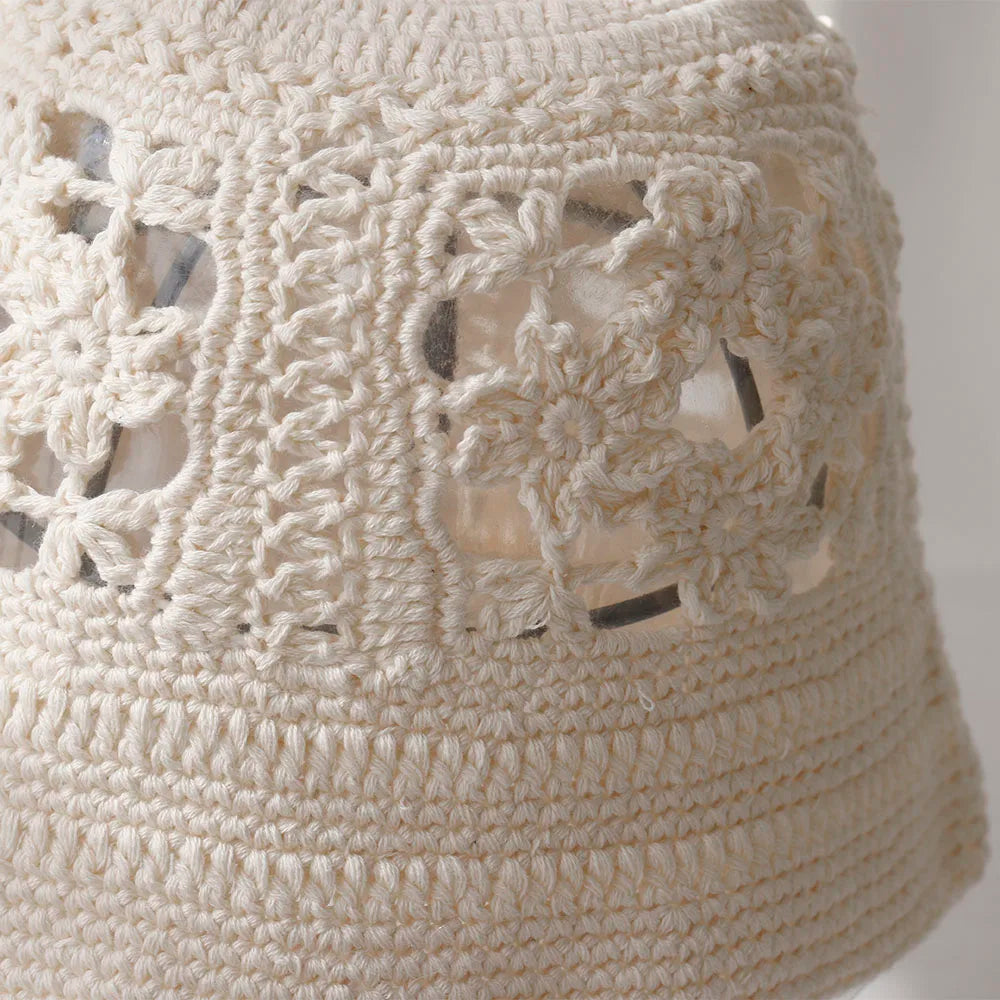 2025 Handmade new flowers Y2K style weaving knitted Cap Russian Women Luxury Panama fashion bucket hat