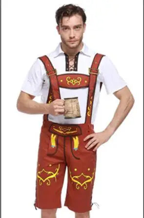 Adult Medieval Oktoberfest Lederhosen Costume Man Bavarian Octoberfest German Festival Beer Male Cosplay Halloween Party Costume