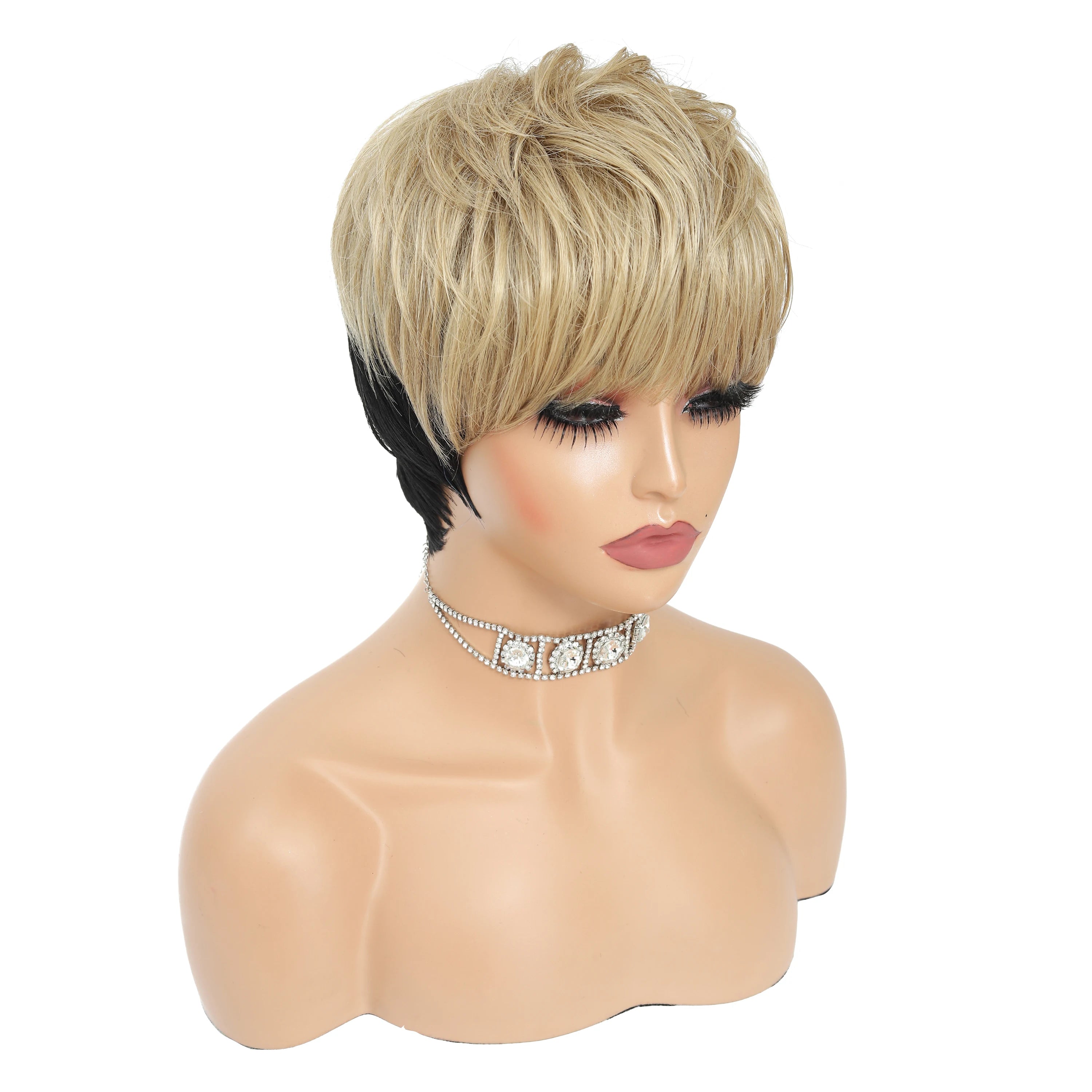 Perruque pixie avec frange