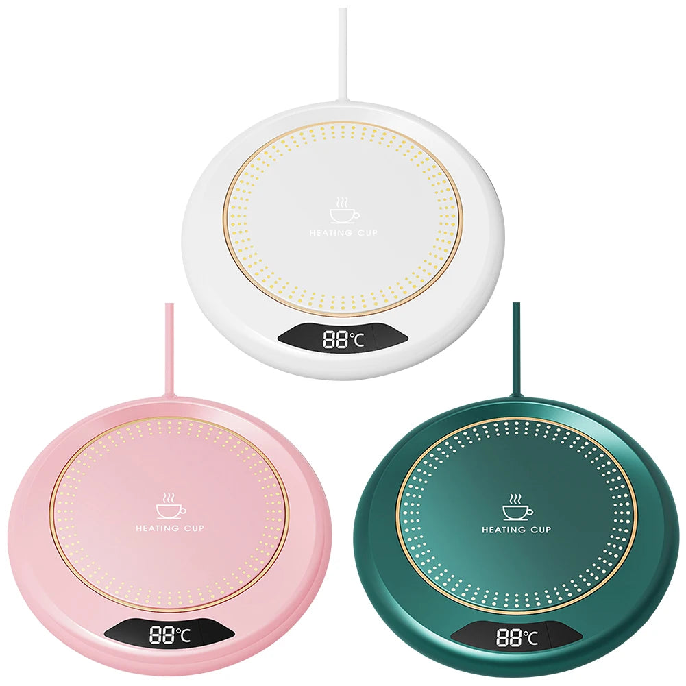 Calentador de tazas USB, posavasos calefactor para tazas de café, 3 ajustes de temperatura, placa térmica termostática, almohadilla térmica para leche, té, agua, calentador de tazas