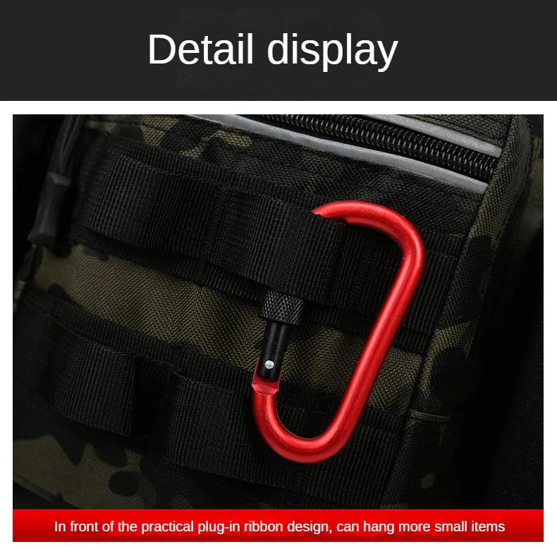 Fishing Tackle Backpack Lure Box Gear Storage Bag Fanny Pack for Men Fly Fishing Backpack with Rod Holder Sling Shoulder Bag