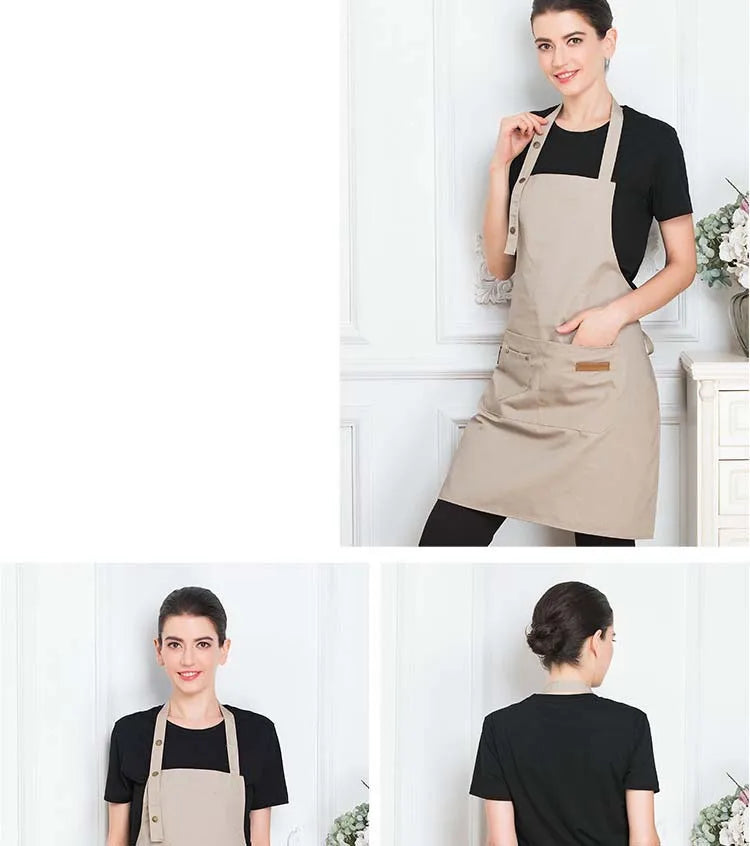 Nouveaux tabliers de cuisine tendance pour femmes et hommes, tabliers de travail pour chefs, pour grillades, restaurants, bars, boutiques, cafés, salons de beauté, studios de manucure, uniformes