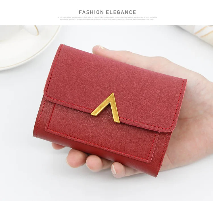 New Simple Short Women Wallets High Quality Card Holder Large Capacity Female Coin Purses  Small Card Bag Wallet For Girls