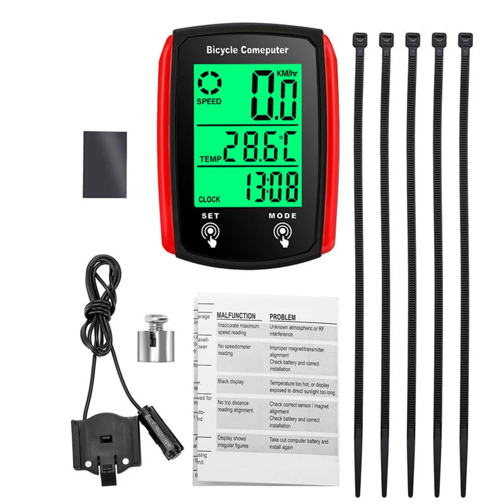 Bicycle Computer LCD Digital Wired Cycling Computer Speedometer Bike Speed Odometer With Backlight bike Accessories