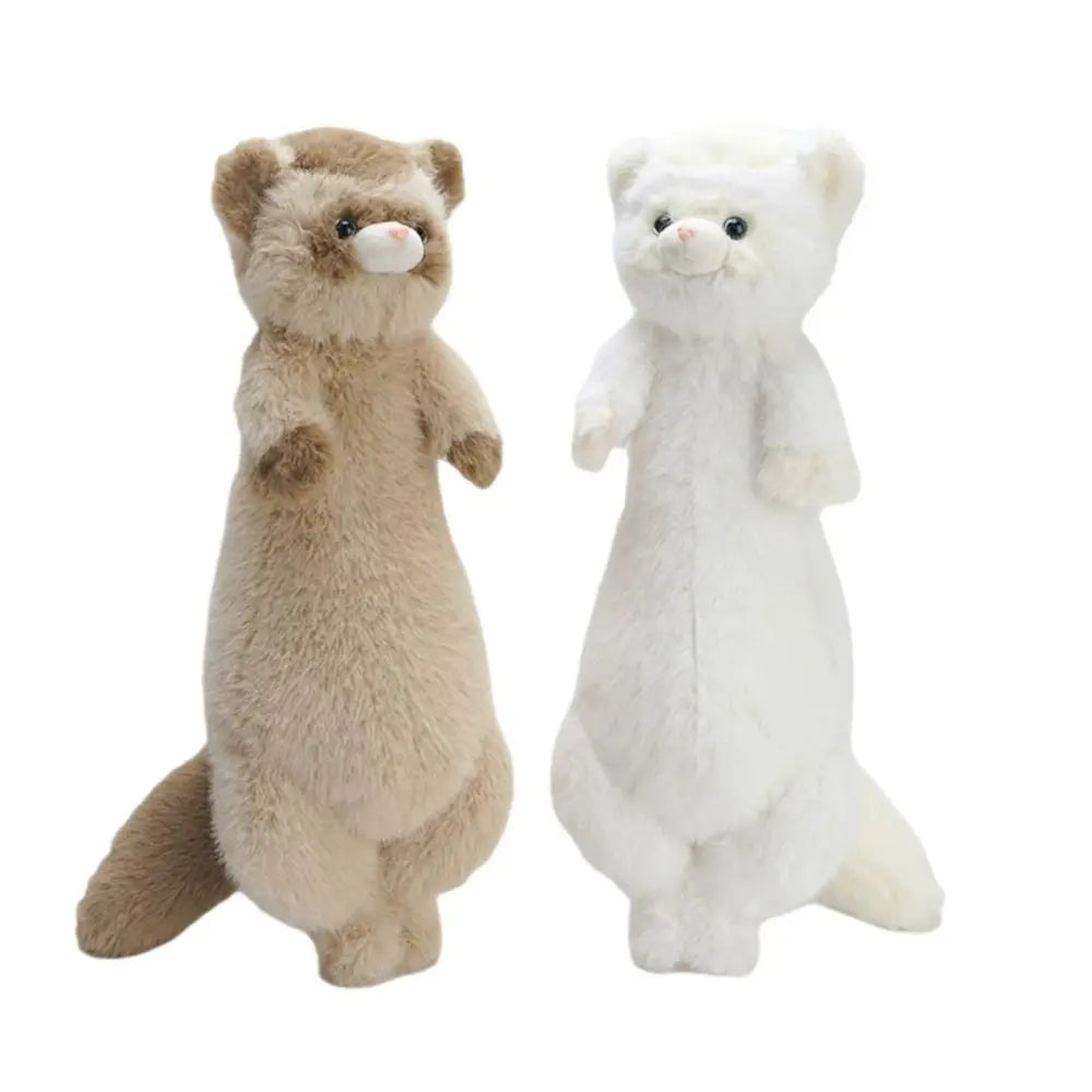 Stuffed Animal Ferrets Plush Toys Sofa Cushion Simulation Stuffed Ferret Kawaii Long Cute Brown Mink Plush Birthday Holiday