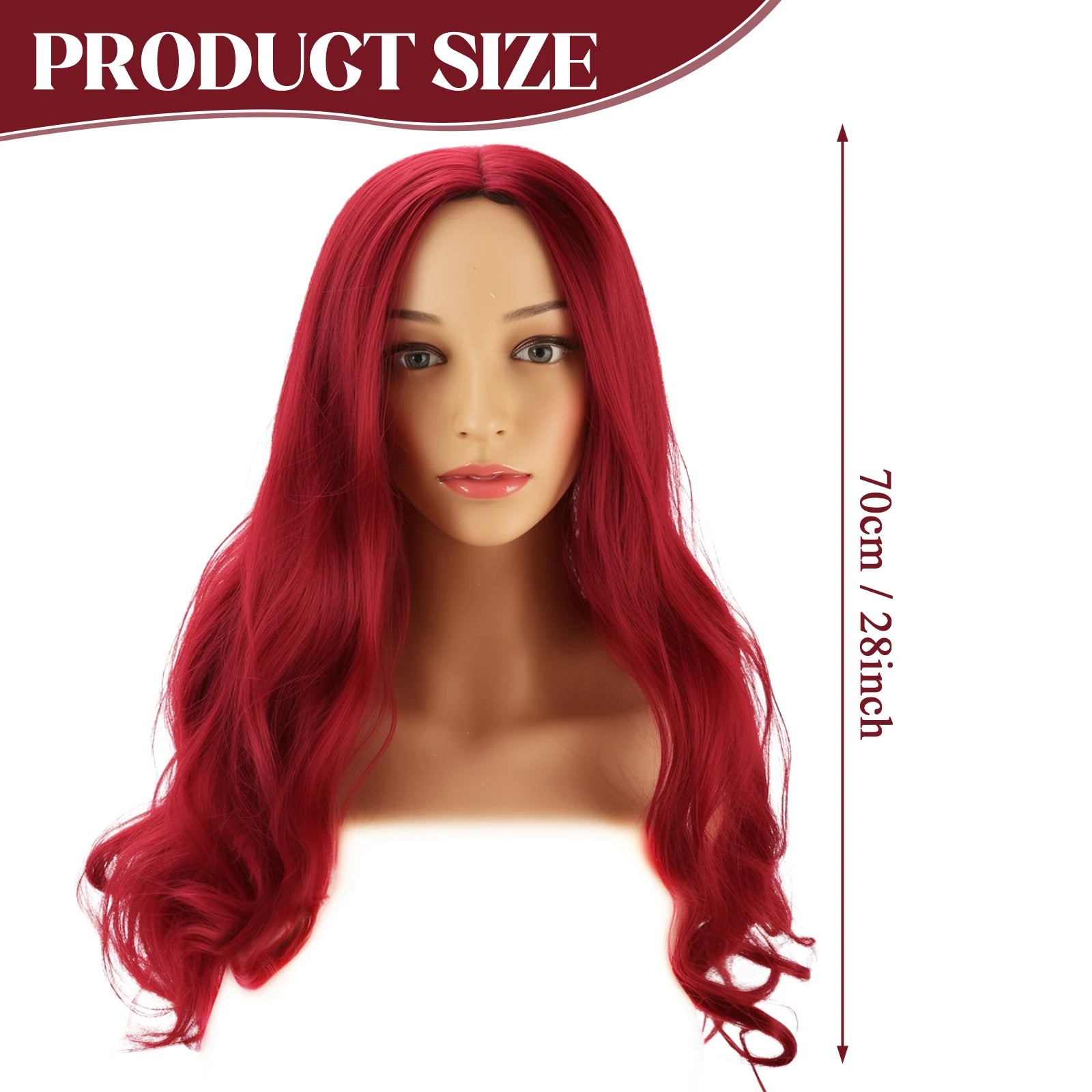Wine Red Curly Wig