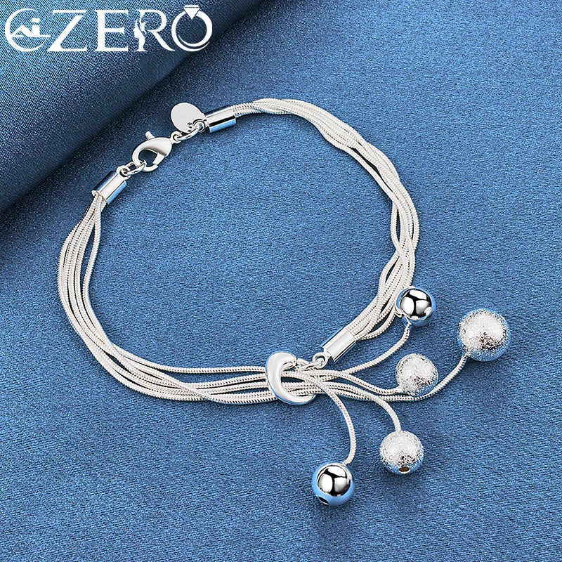 Wholesale Fine designer 925 Sterling Silver tassels beads Bracelets necklace earring Jewelry set Fashion Party wedding Gift