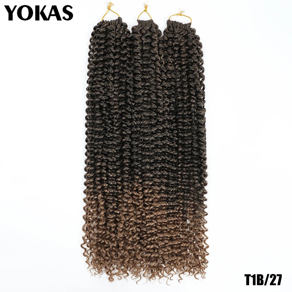 Water Wave Crochet Hair Extensions Synthetic 22 Inch For African Women Afro Curl Braiding Hair Strand Hair Extensions For Female