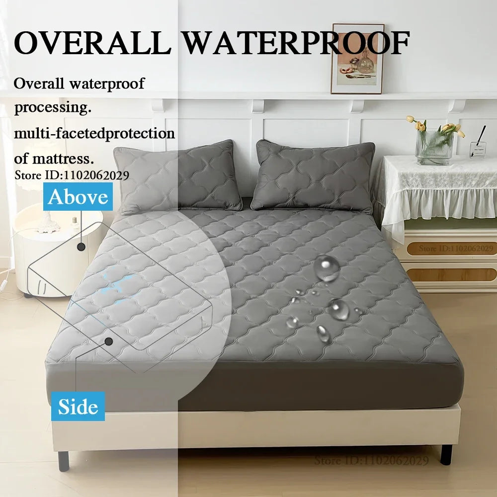 Bedspreads Cover Fitted Bed Sheets Waterproof Mattress Coverlets Elastic Band Protector Pads for Single/Double/King/Queen Bed