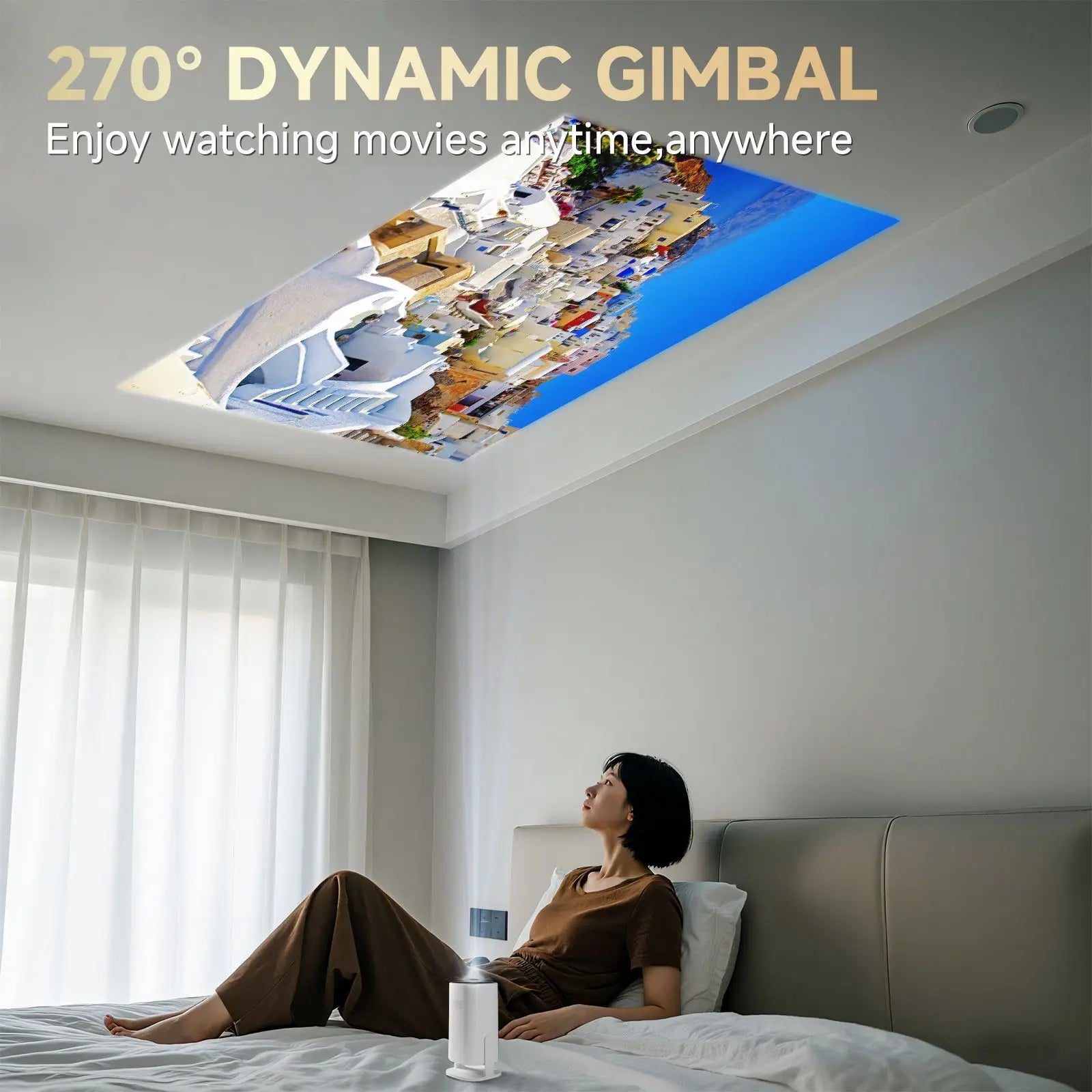 Smart Projector 4K Android 14 Projector Supports 1080p HD Video WiFi 6 BT5.0 Native 720p Home Theater Outdoor Portable Projector